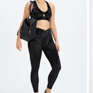 Crushed Velour Crossover Bra and Legging Set